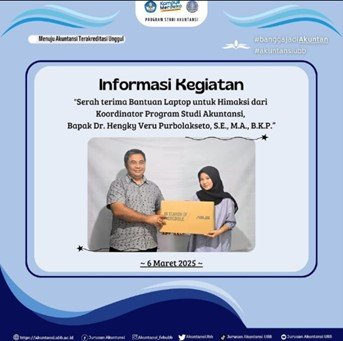 Program Studi Akuntansi FEB UBB Serahkan Bantuan Laptop kepada Himaksi
